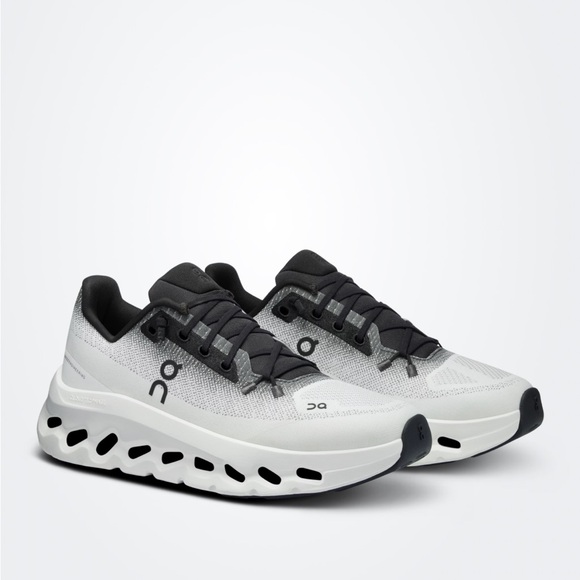 On Running Women's Athletic Shoes in Black and White - Picture 1 of 12